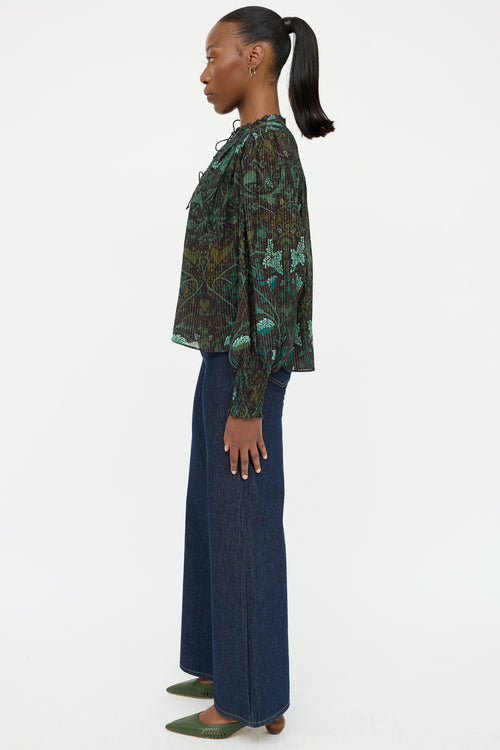 Ulla Johnson Ida Printed Tie Blouse
