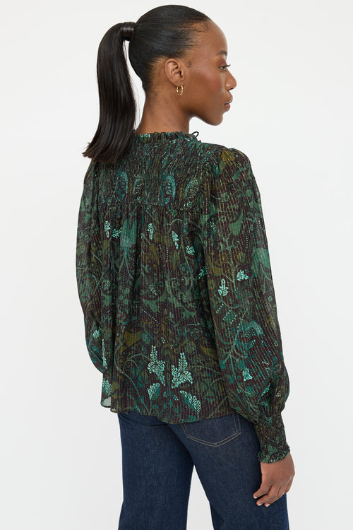Ulla Johnson Ida Printed Tie Blouse