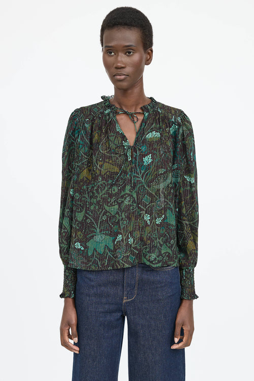 Ulla Johnson Ida Printed Tie Blouse