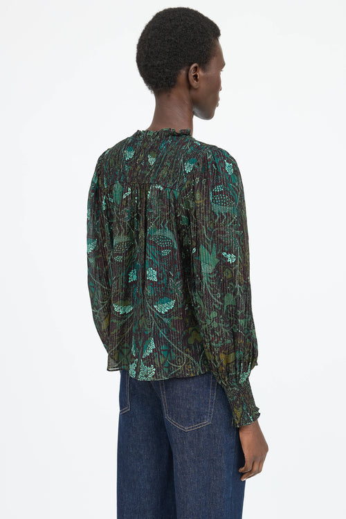 Ulla Johnson Ida Printed Tie Blouse
