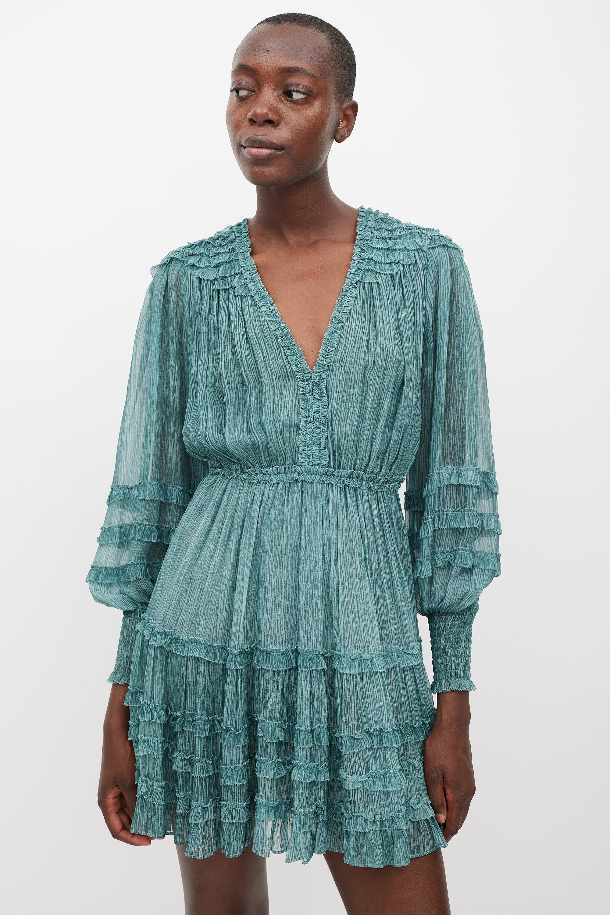 Ulla Johnson // Green Silk Ruffled Avery Dress – VSP Consignment Ulla Johnson // Green Silk Ruffled Avery Dress – VSP Consignment