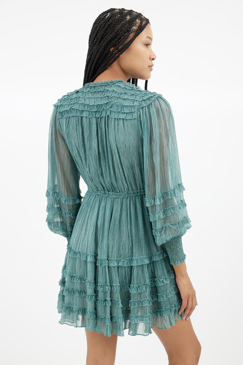 Ulla Johnson Green Silk Stripes Dress