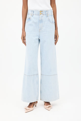 Ulla Johnson Light Wash Margot Wide Leg Jeans