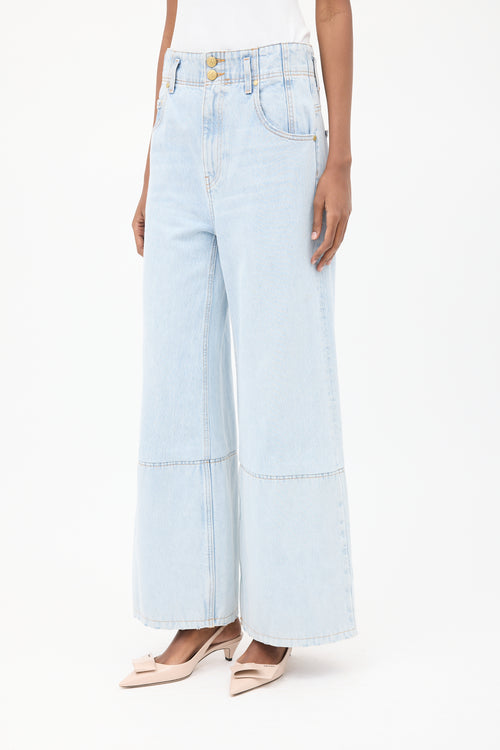 Ulla Johnson Light Wash Margot Wide Leg Jeans