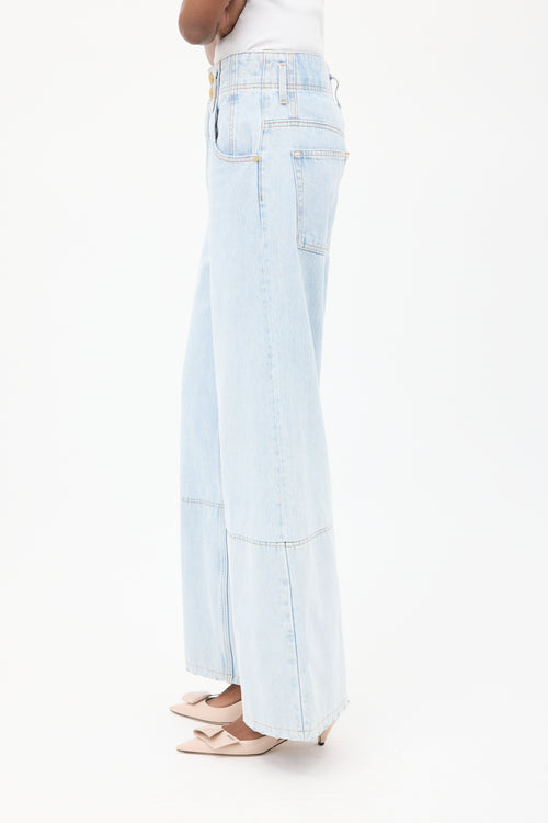 Ulla Johnson Light Wash Margot Wide Leg Jeans