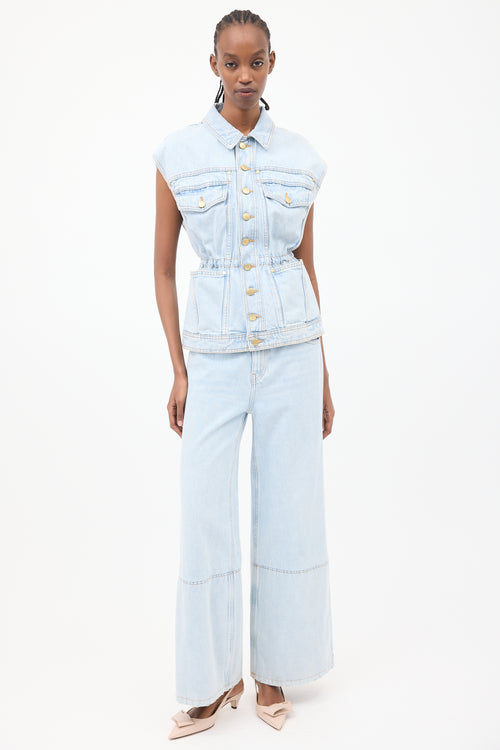 Ulla Johnson Light Wash Denim Odette Cinched Vest