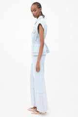 Ulla Johnson Light Wash Denim Odette Cinched Vest
