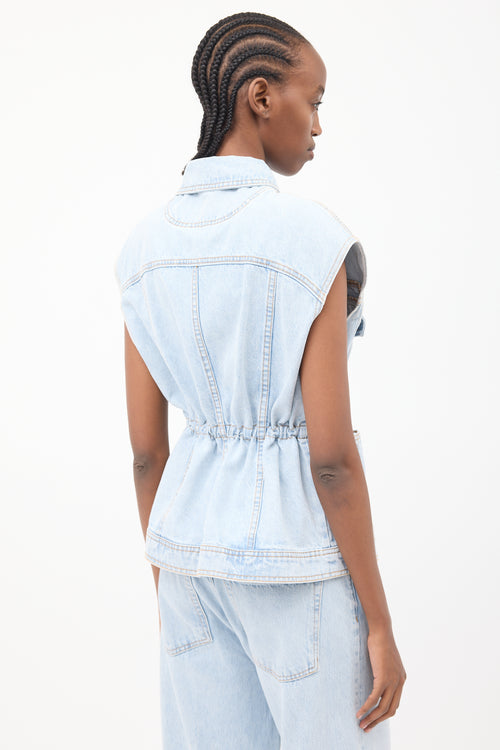 Ulla Johnson Light Wash Denim Odette Cinched Vest