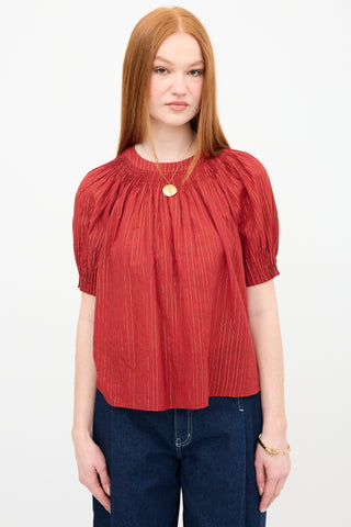 Ulla Johnson Lurex Stripe Blouse