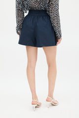 Ulla Johnson Navy Cotton Jodi High Waist Shorts
