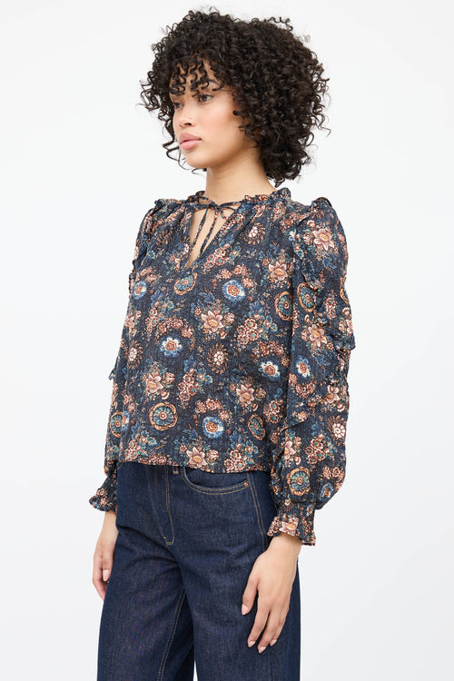 Ulla Johnson Floral Tie Top