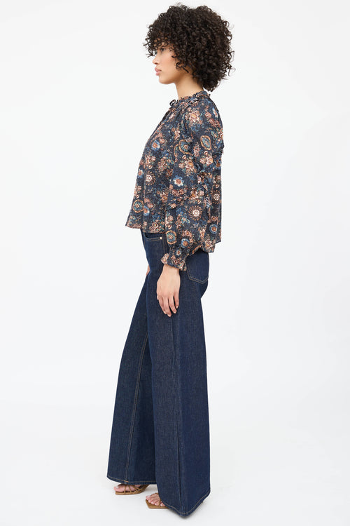 Ulla Johnson Floral Tie Top