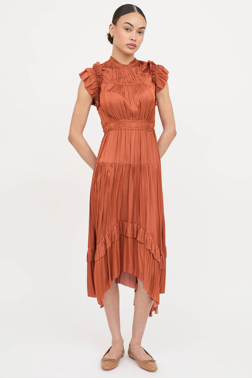 Ulla Johnson Satin Isador Tiered Dress