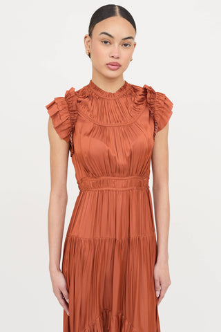Ulla Johnson Satin Isador Tiered Dress