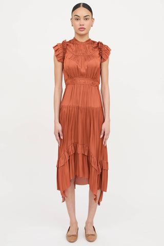 Ulla Johnson Satin Isador Tiered Dress