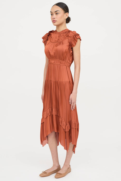 Ulla Johnson Satin Isador Tiered Dress