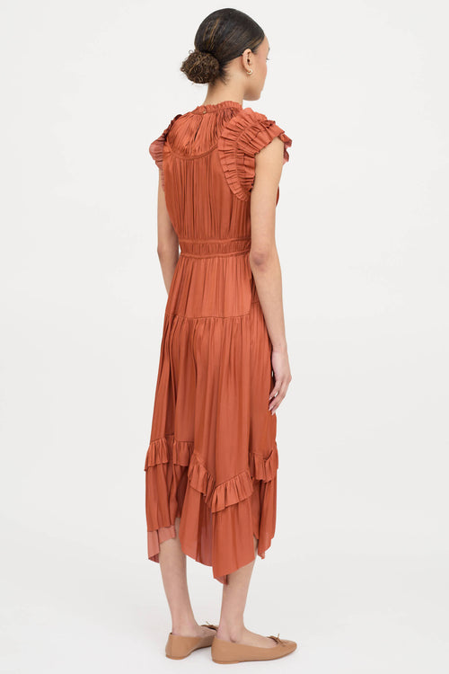 Ulla Johnson Satin Isador Tiered Dress