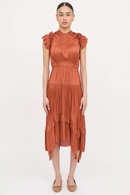 Ulla Johnson Satin Isador Tiered Dress