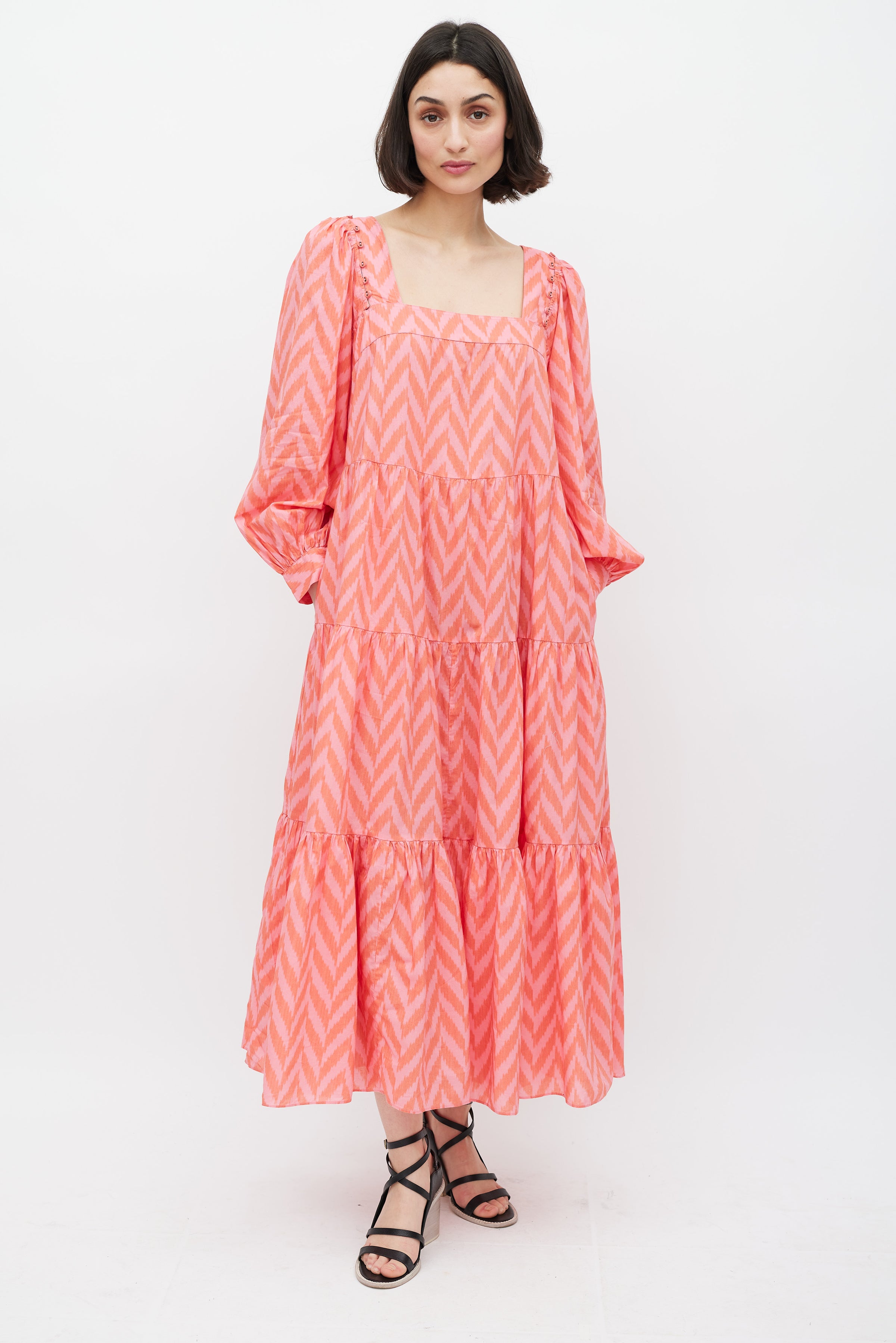 Ulla Johnson // Pink & Red Chevron Two Way Dress VSP Consignment Ulla Johnson // Pink & Red Chevron Two Way Dress VSP Consignment