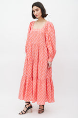 Ulla Johnson Pink & Red Chevron Two Way Dress