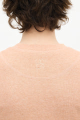 Ulla Johnson Pink Cotton Puff Sleeve Crewneck Sweater