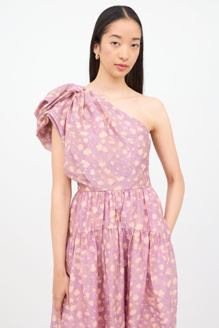 Ulla Johnson Purple Athena Cold Shoulder Dress