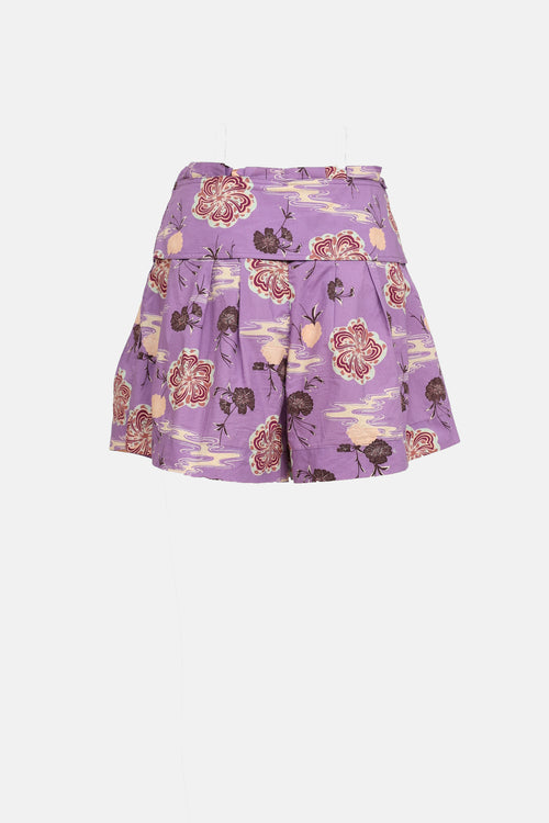 Ulla JohnsonPleated Floral  Short