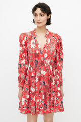 Ulla Johnson Red & Multi Floral Dress