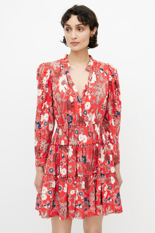 Ulla Johnson Red & Multi Floral Dress