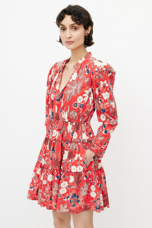 Ulla Johnson Red & Multi Floral Dress