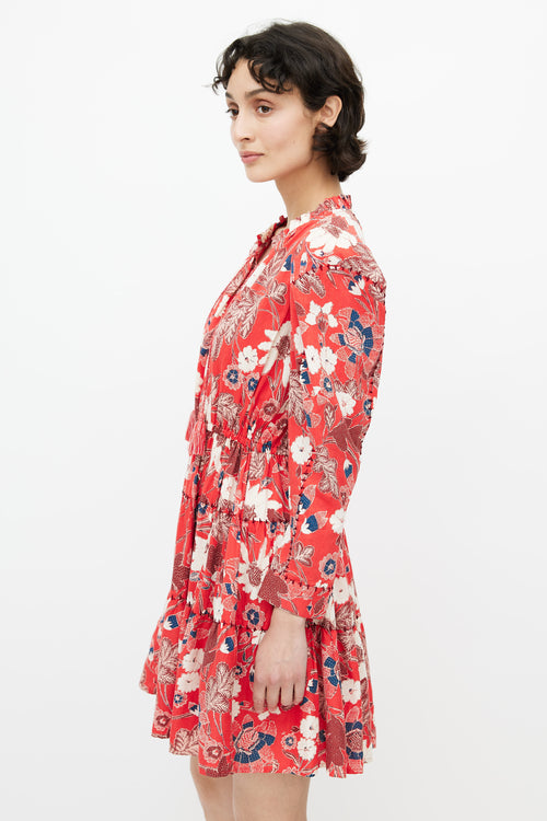 Ulla Johnson Red & Multi Floral Dress