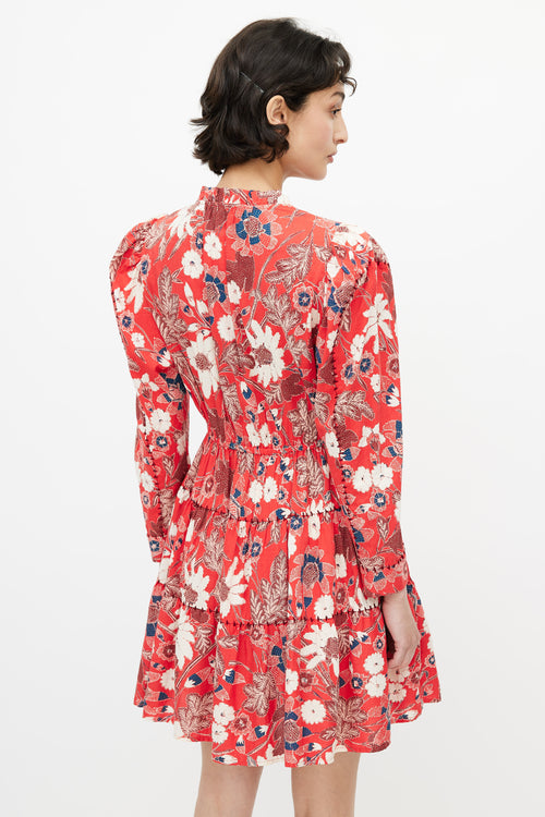 Ulla Johnson Red & Multi Floral Dress