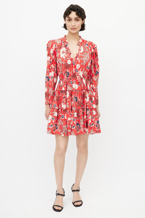 Ulla Johnson Red & Multi Floral Dress