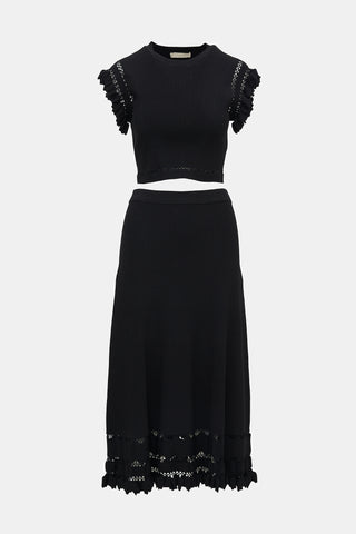 Ulla Johnson Ribbed Knit Ruffled Set