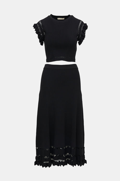 Ulla Johnson Ribbed Knit Ruffled Set