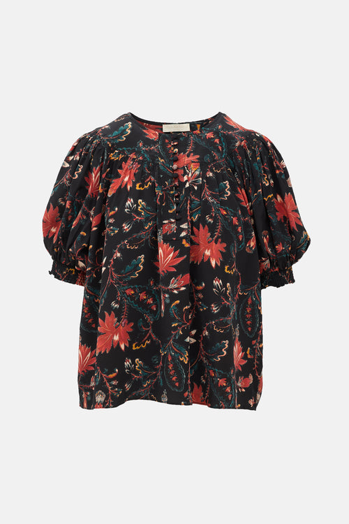 Ulla Johnson Silk Floral Dina Blouse