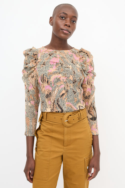 Ulla Johnson Silk Printed Posey Blouse