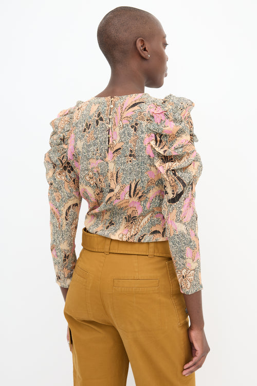 Ulla Johnson Silk Printed Posey Blouse