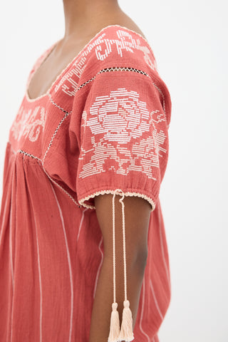 Ulla Johnson Square Neck Embroidered Dress