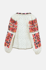 Ulla Johnson Embroidered Long Sleeve Top