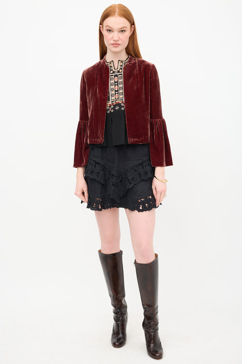 Ulla Johnson Velvet Mara Ruffle Jacket