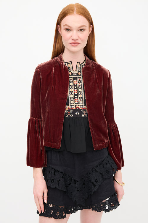 Ulla Johnson Velvet Mara Ruffle Jacket