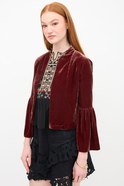 Ulla Johnson Velvet Mara Ruffle Jacket