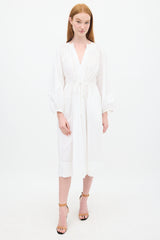 Ulla Johnson White Cotton Floral Embroidered Judithe Dress