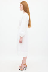 Ulla Johnson White Cotton Floral Embroidered Judithe Dress