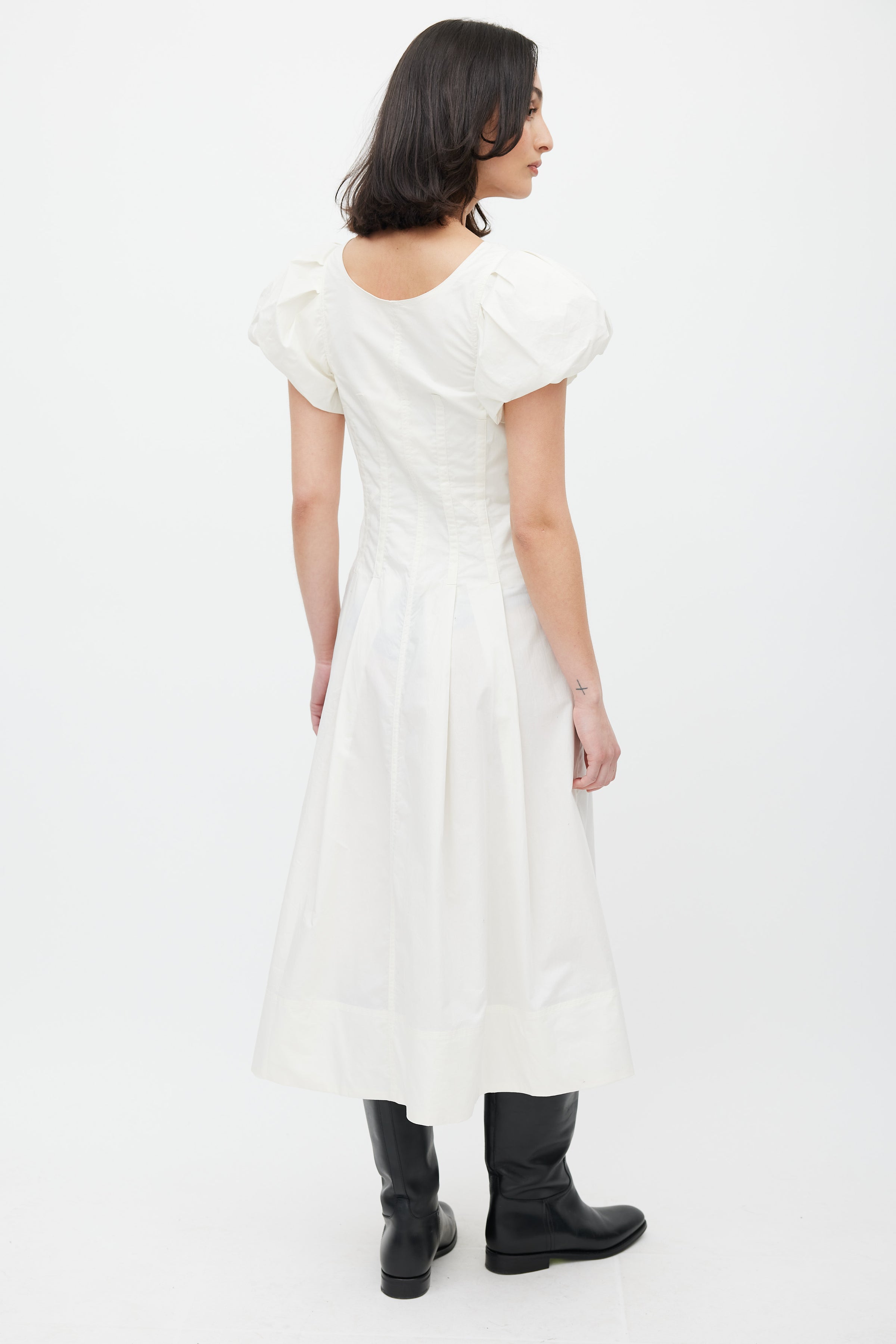 ulla johnson corset dress Ulla Johnson Estelle Short Sleeve Corset Dress In Midnight - 40% Off