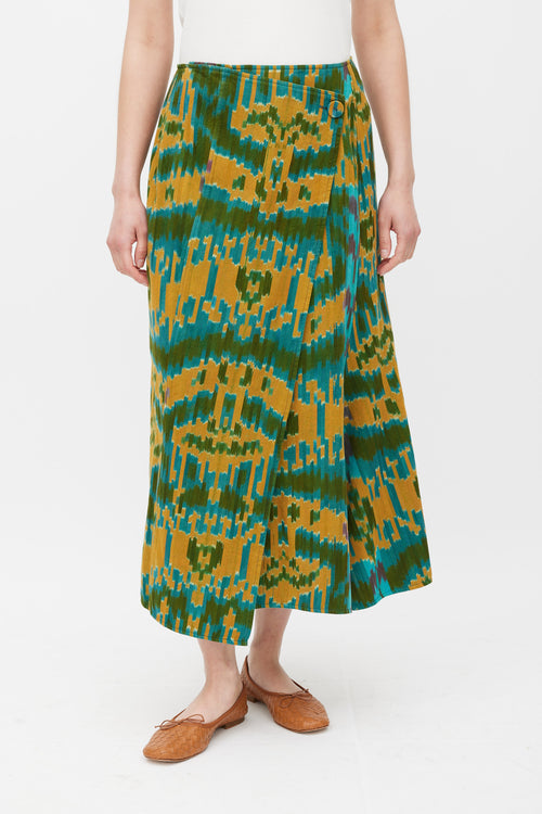 Ulla Johnson Yellow & Multicolour Patterned Wrap Skirt