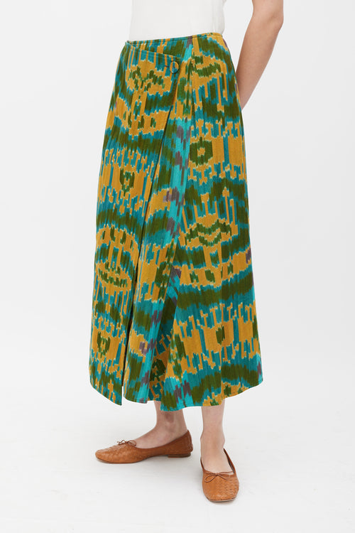 Ulla Johnson Yellow & Multicolour Patterned Wrap Skirt