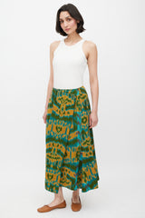 Ulla Johnson Yellow & Multicolour Patterned Wrap Skirt
