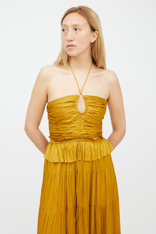 Ulla Johnson Yellow Ruffled Gathered Dress